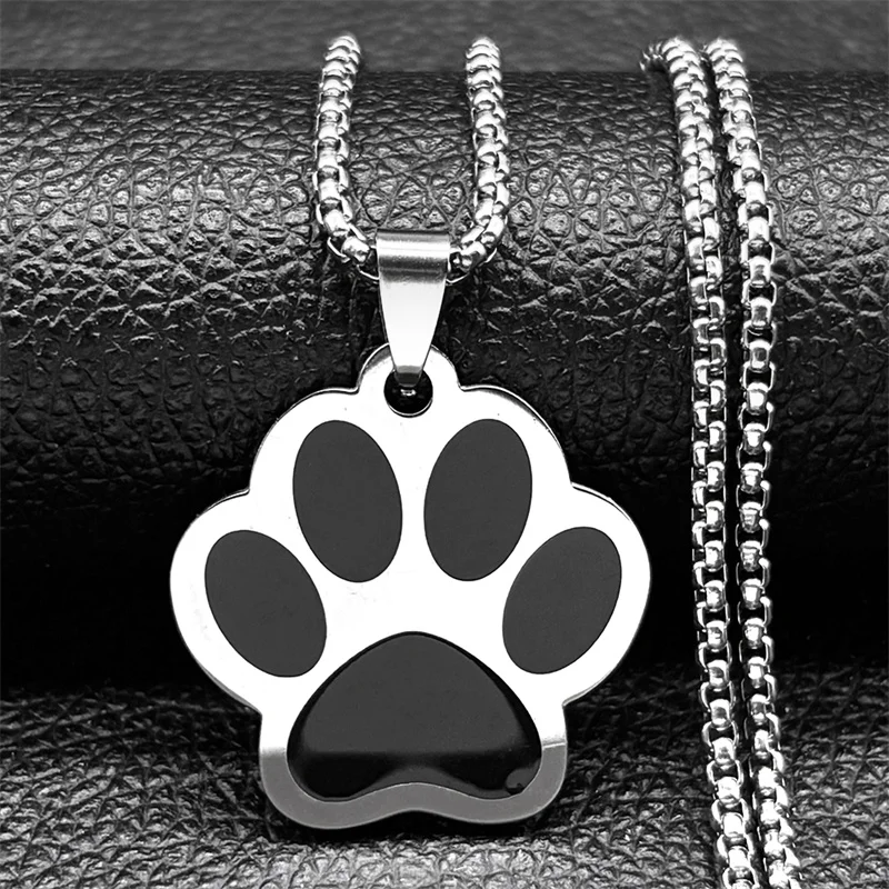 Schöne Hund Krallen Welpen Halskette Für Frauen Männer Edelstahl Gold Silber Farbe Nette Fußabdruck Kette Schmuck Geschenke Kragen – Detail 7