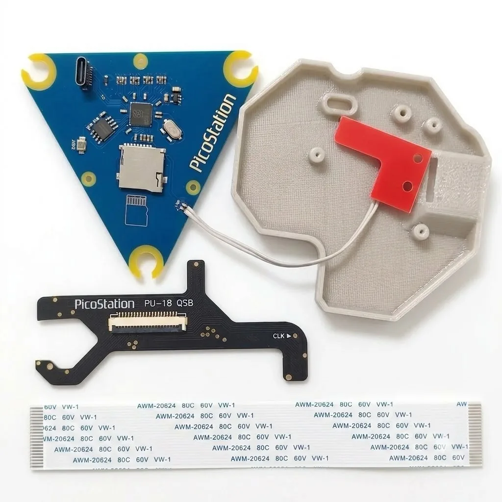 Picostation PU-18 ODE Kit for PS1 PSX: No-Disc Optical Drive Emulator, 4-Layer Gold PCB, Pre-Flashed FW, Easy Install (No TF)