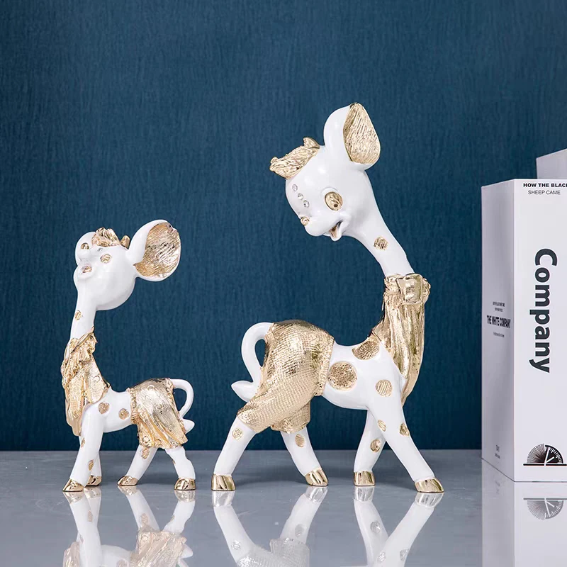 

Animal Deer Sculpture,Creative Crafts Ornament,Wine Cabinet Study Desktop Decoration,Home Artwork Statue,Nordic Gift,Room Decor