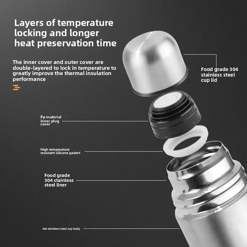 الفولاذ المقاوم للصدأ رصاصة كوب قارورة عازلة مفرغة مكافحة الإفلات المنزلية ذات سعة كبيرة السفر كوب ماء في الهواء الطلق المحمولة غلاية رياضية #4