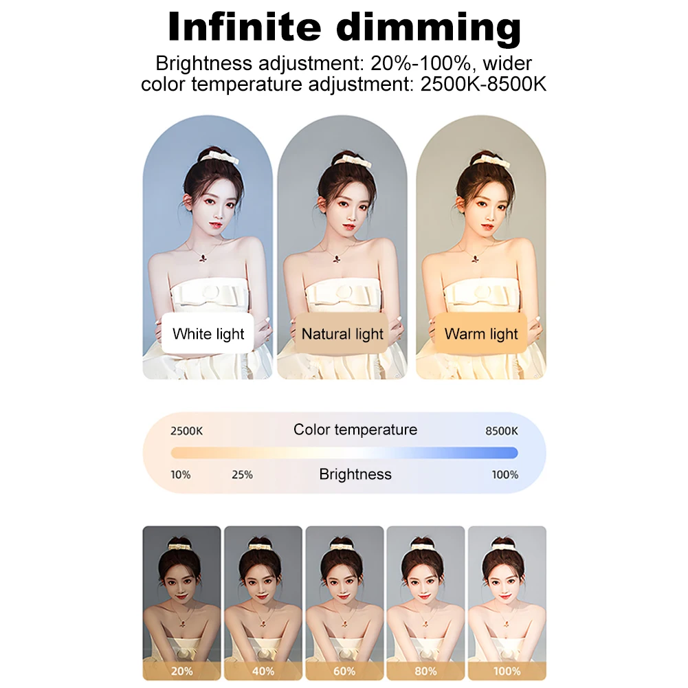 ハンドヘルドリングセルフィーライトキット LEDモバイルビデオスタビライザー カメラ YouTube TikTok ビデオ録画用