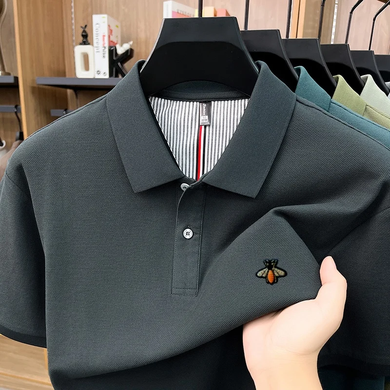 Luxury brand pure cotton short sleeve polo shirt high-end embroidery new fashion men's summer breathable comfort casual T-shirt