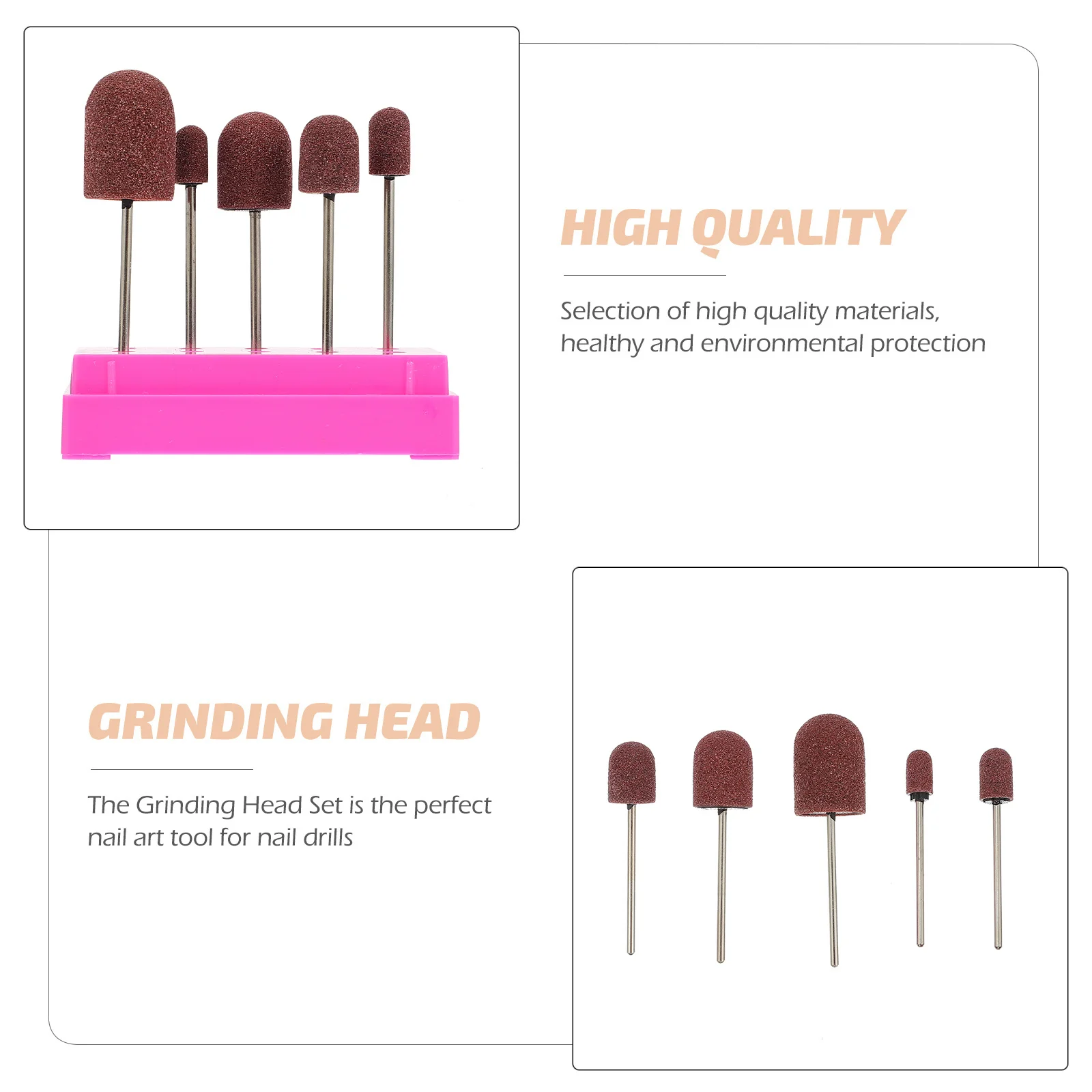 

1Set Nail Salon Sanding Polishing Heads Manicure Tool Storage Box Nail Art Accessory Durable Use Sanding Head Polishing Heads