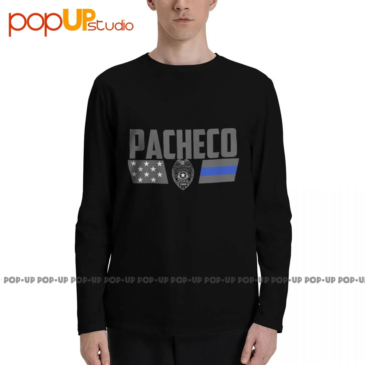 Pacheco Família Polícia Manga Longa T-shirt, Unisex Tee, Premium, Confortável