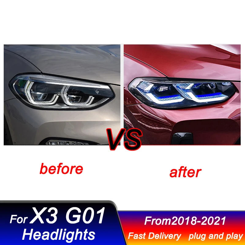 Car styling Headlights for BMW X3 G08 2018-2021 new style full LED DRL Dynamic Signal Head Lamp Bi Xenon Beam Headlamp Accembly