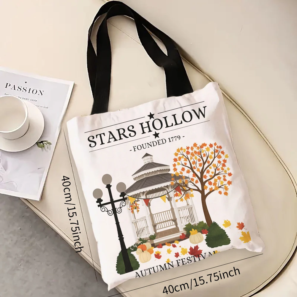 Stars Hollow Pattern Groceries Shopping Tote Bag Women Shoulder Shopper Bag Big Capacity Handbag 7.3)