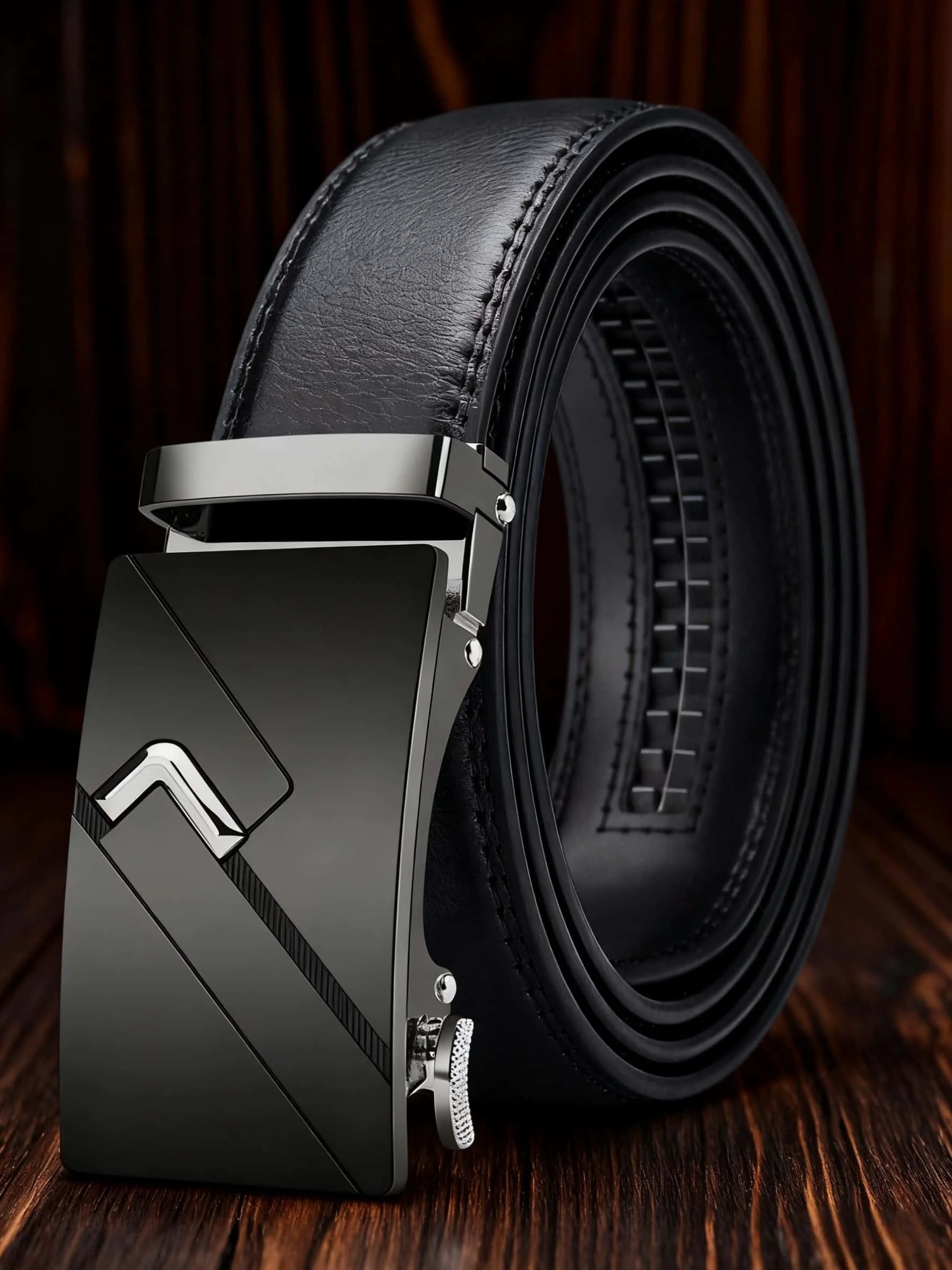 حزام فستان بسقاطة للرجال - تصميم ذيل قصير باللون الأسود للبدلات والجينز، تصميم نهاية قصيرة جدًا لجميع المناسبات من الرسمي #1