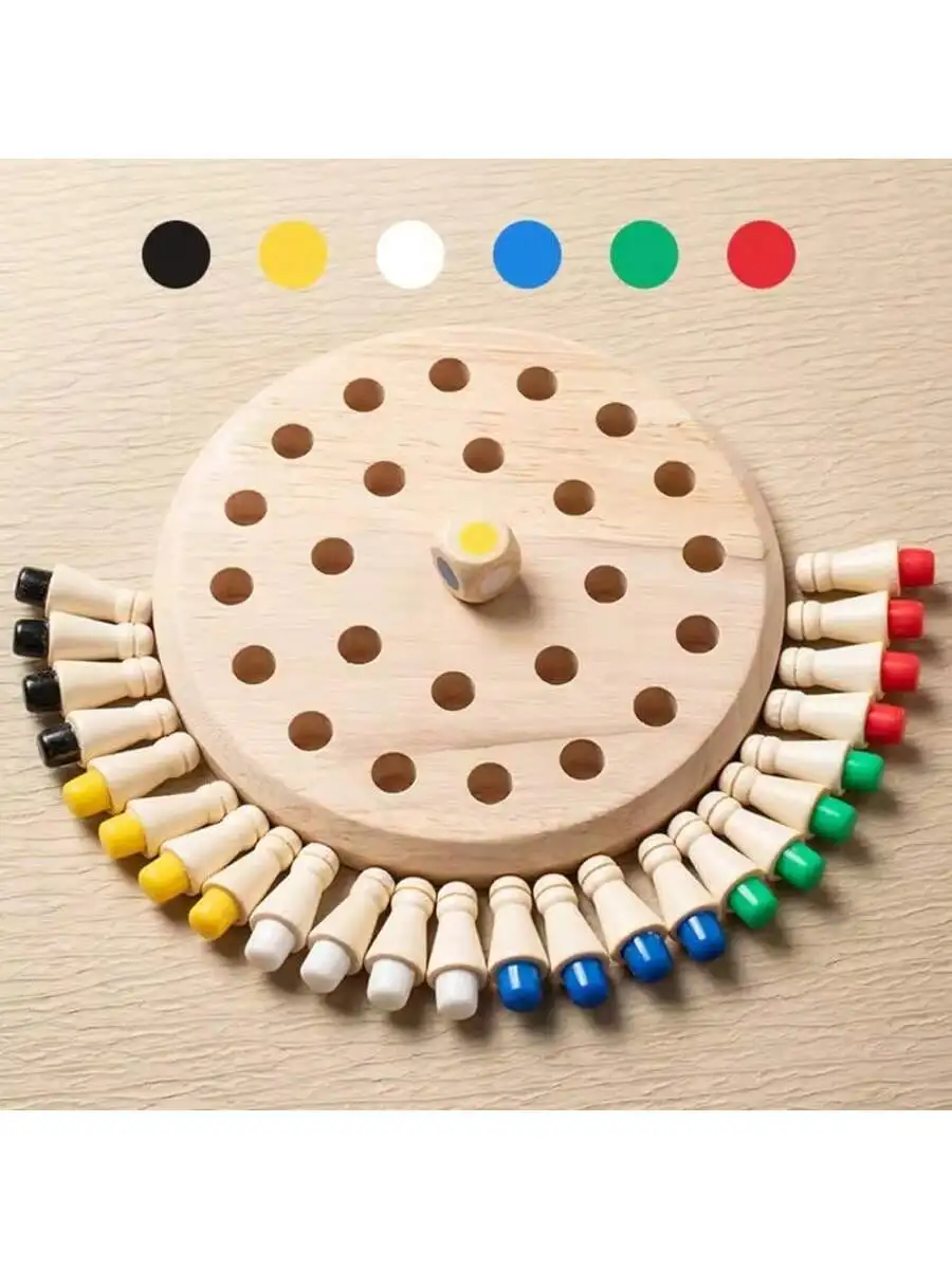 Memoria in legno Match Stick Gioco di scacchi a colori Puzzle da tavolo Giocattolo educativo Montessori Capacità cognitiva Giocattoli di apprendimento per bambini