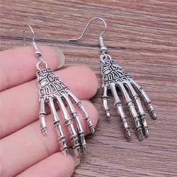 Drop Earrings Fashion Handmade Simple Design 2 Colors Skull Hand Pendant Earrings