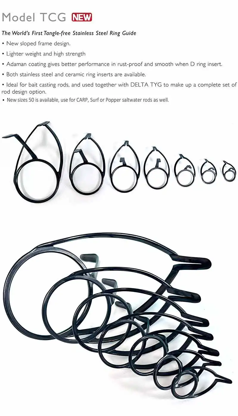 TAKEDO ABTCDG Sea Guides Rod Building Fishing Guides Ring Repair Component DIY Carp Poopper Surf Angelrute Tackle Zubehör – Detail 3