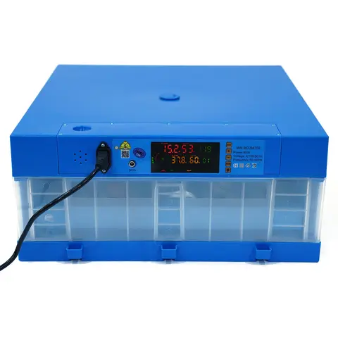Egg Incubator Automatic Dual Power 48 Eggs Poultry Hatching Machine AC110V DC12V Adjustable Tray Feeding Watering Candling Accessories Home Farm
