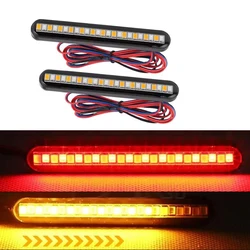 2Pcs 24 LED Moto Signal Lights Sequential Water Flowing Mini Strips Motorcycle Car Strips Led Turn Signal Lights Sticker