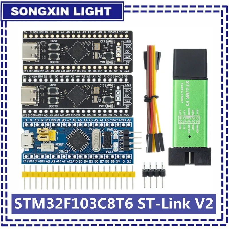 ST LINK STM32F103C8T6 ST-Link V2 Mini STM8 STM32 Symulator pobierania programatora Programowanie z kablem DuPont z osłoną