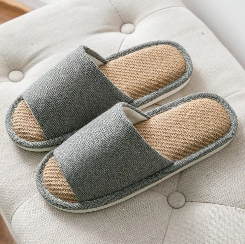 Japanese Linen Slippers Home Cotton Slippers Lovers Anti Slip Warm Slippers Shoe for Woman Slippers Comfortable Fashion