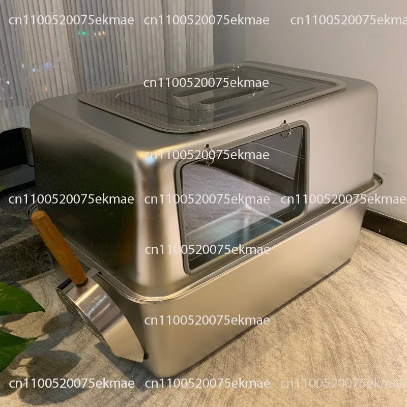 All Stainless Steel Cat Litter Basin Oversized 60cm Anti-splash Shit Basin Large Capacity Oversized Giant Maine 70cm