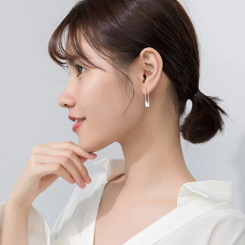 Modian Unique Design Stud Earrings Sterling Silver 925 Fashion HipHop Punk Earings Anti-allergy Earrings for Girl Women Gifts