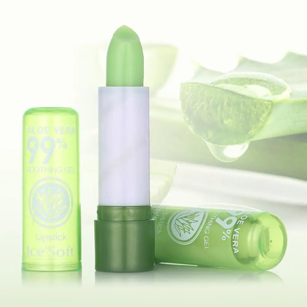 Aloe Vera Lip Balm Color Changing Lipstick Lasting Lips Waterproof Care Moisturizing Temperature Change Lip Nourishing A5C6