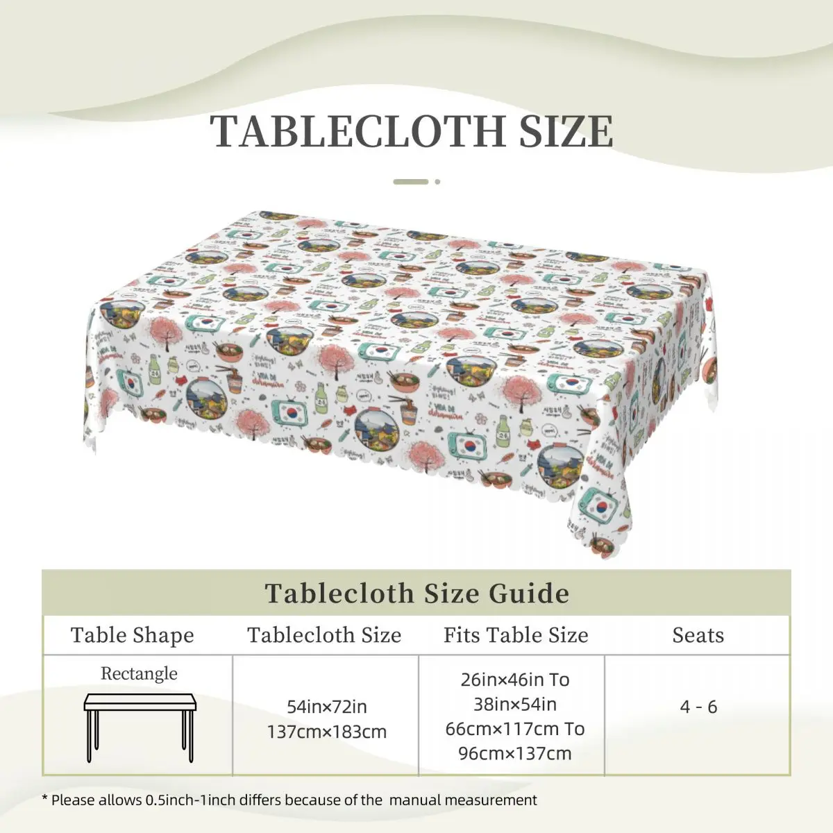 Kdrama Dorama Korean Drama K-drama Soju Korea Cherry Blossom Customized Rectangular Tablecloth Table Cover for Table Cloth