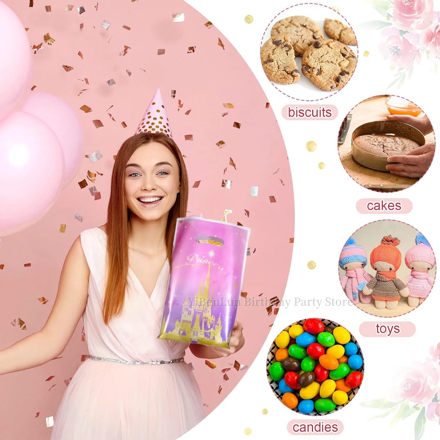 Princess Castle Gift Bags Birthday Party Decor Castle Candy Package Cookie Bag Baby Shower Girls Favors DIY Gifts Party Supplies