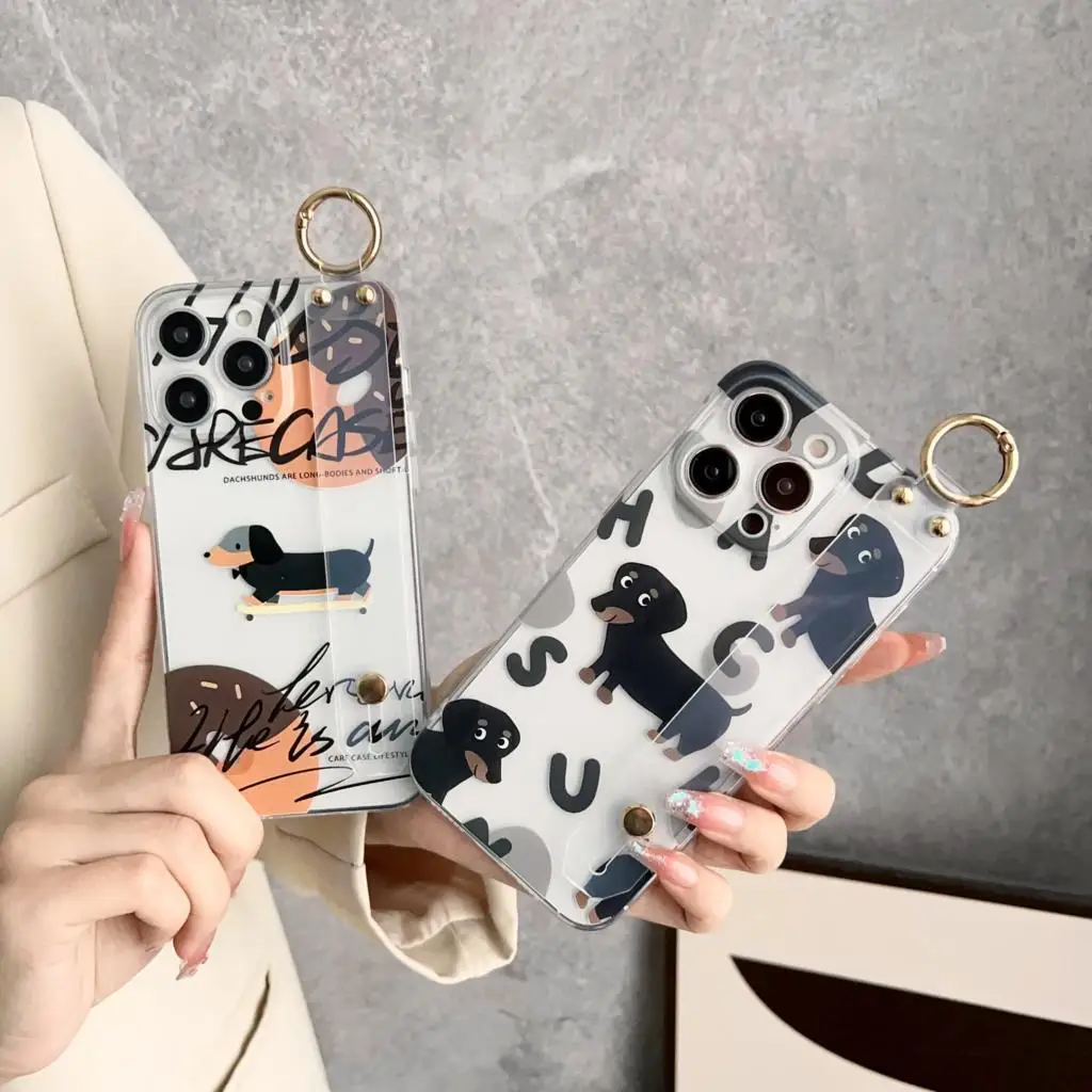Dog For Huawei Honor 20 X20 X20SE 30 30i V20 30 X40 8x 9x X8 9x X9A 10 X10 V40 Play3 4 Pro Case Wrist Strap Holder