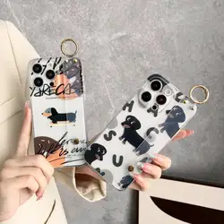 Dog For Huawei Honor 20 X20 X20SE 30 30i V20 30 X40 8x 9x X8 9x X9A 10 X10 V40 Play3 4 Pro Case Wrist Strap Holder