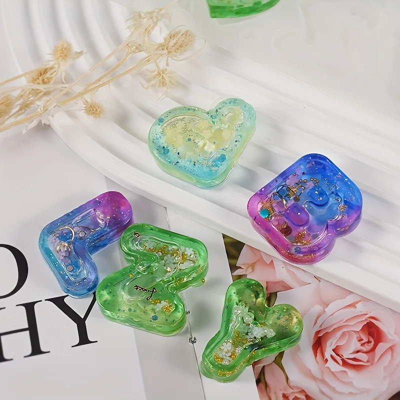 26Pcs Letter Shaker Pendant Silicone Mold A Z Alphabet With Star Bead For DIY Resin Jewelry Keychain Handcraft Accessories