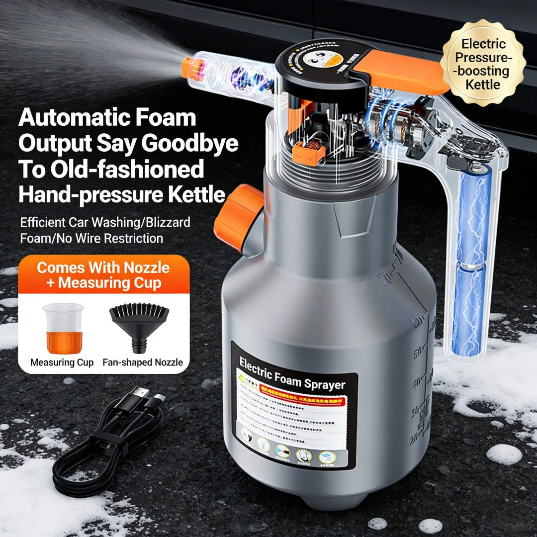

Rechargeable 2L Powerful Electric Foam Sprayer Car Wash Snow Foam Spray Bottle Auto Wash Sprayer Can Car Accessories