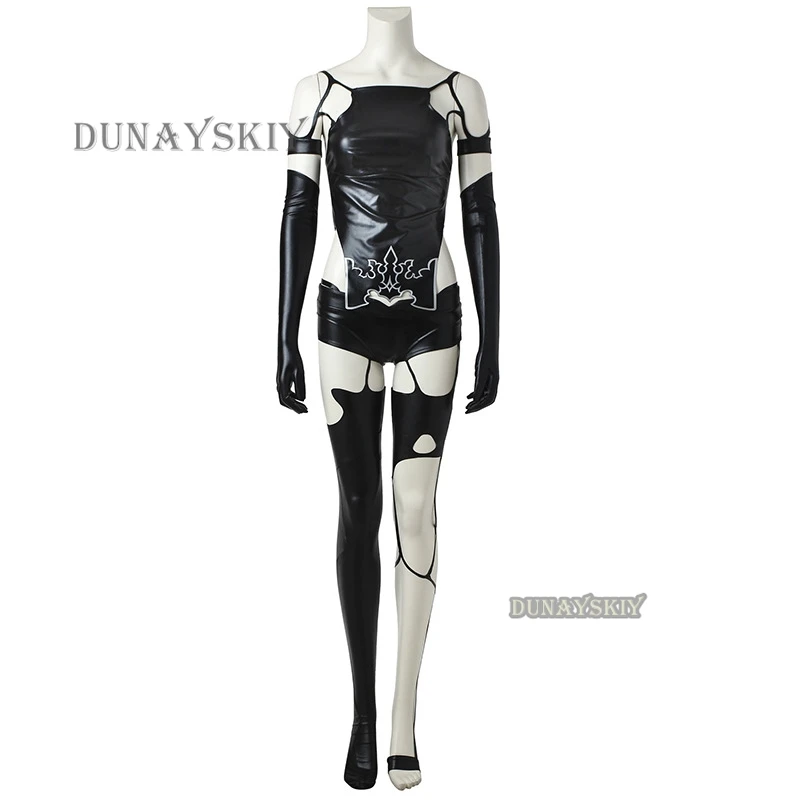 Game NieR Automata A2 YoRHa No. 2 Type A A2 Cosplay Costume Black Leather Sexy Suit Halloween Custom Made