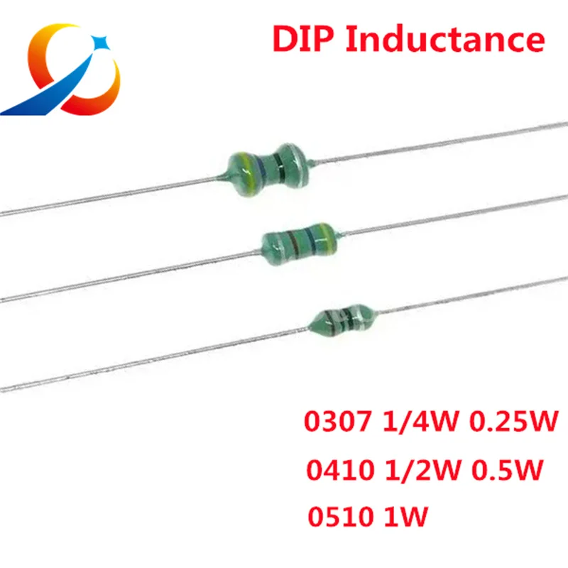 50pcs 0307 1/4W 0410 1/2W 0510 1W Color Ring Inductors DIP Inductance 0.22uH 10mH 2.2UH 4.7UH 10 22 33UH 47 68 100 220 330 uH mH