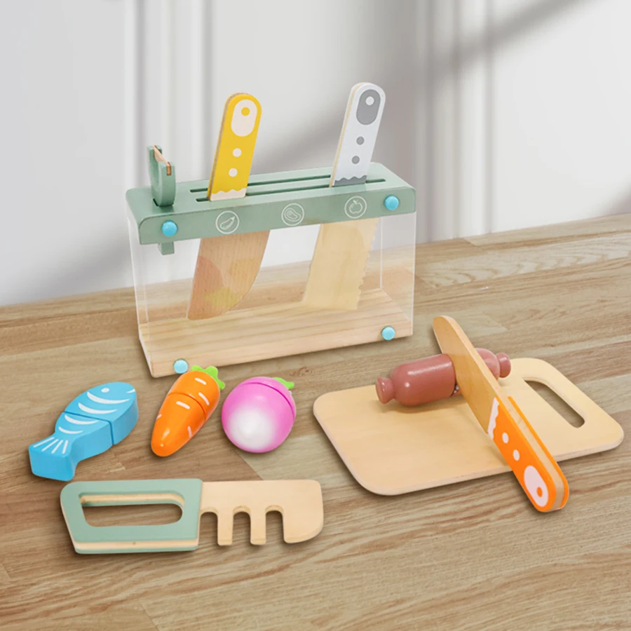 Jouet en bois pour bébé, ustensiles de cuisine, jeu de rôle pour enfants