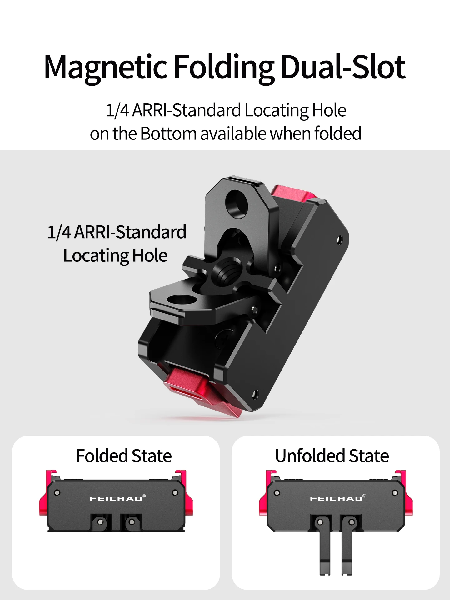 Magnetische Schnellverschluss-Klapphalterung mit zwei Klauen/1-Zoll-Kugelkopfadapterhalterung für DJI Osmo Action 6/Osmo Nano Kamera-Zubehör – Detail 3
