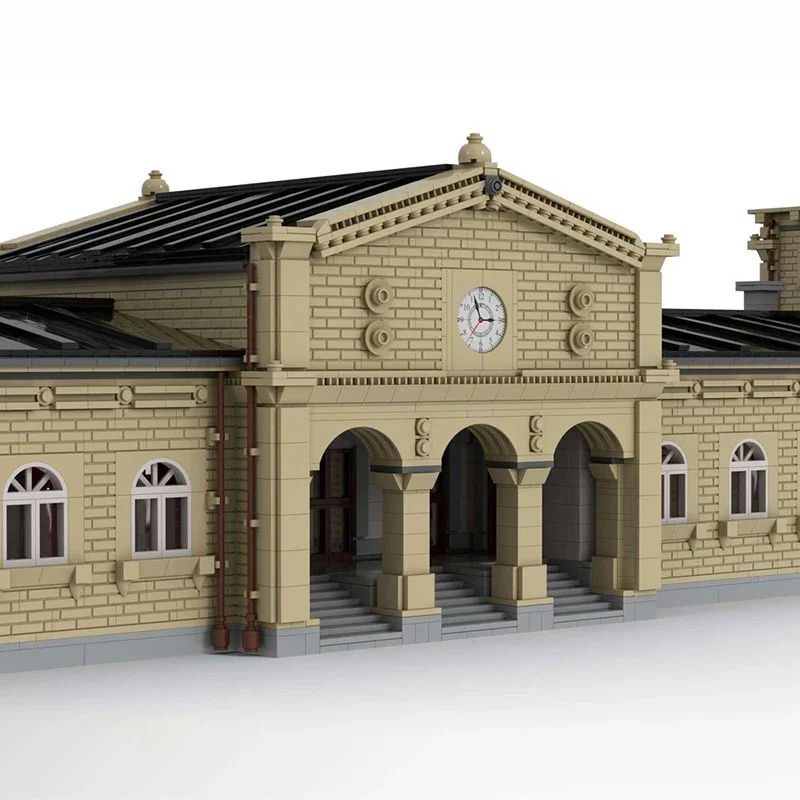 City Street View Model Moc Building Bricks Main Train Station Interlockingen Technology Modular Blocks Gifts Toys DlY Assembly