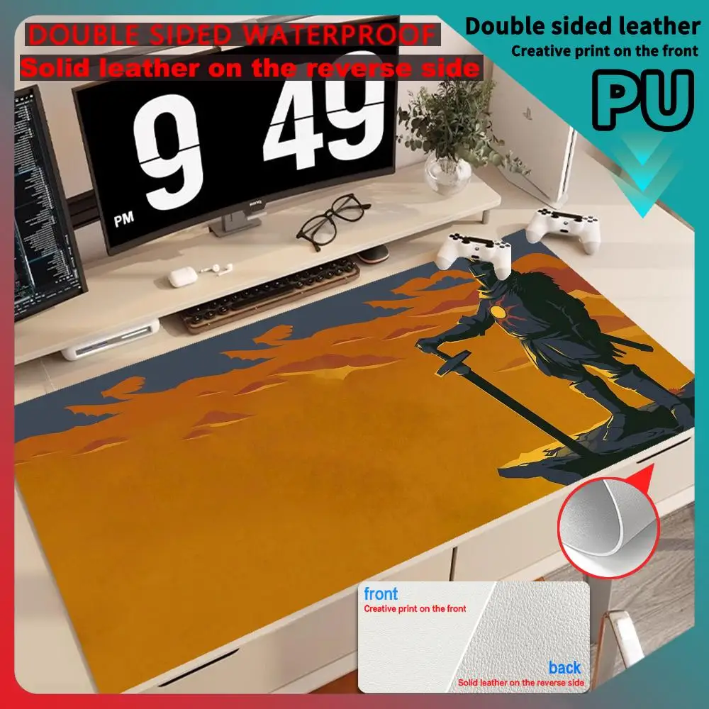 XXL Table Leather Carpet Mausepad Laptop PU Mice Pad 900x400mm Mousepad Computer Gamer Mousepad Dark Souls Keyboard Desk Mat Hot