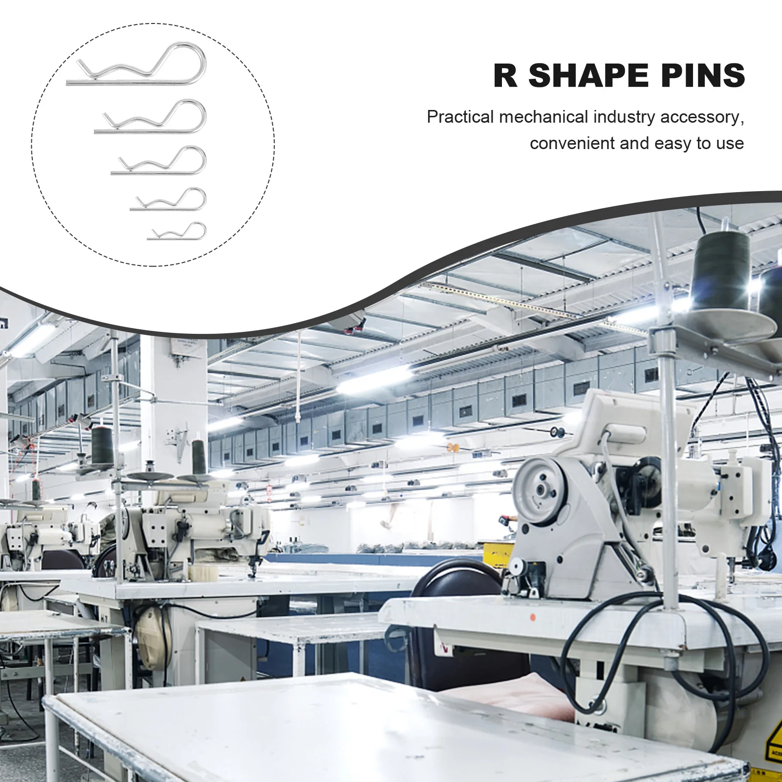 

20Pcs Carbon Steel Safety Pins R Shape Spring Cotter Clips Durable Mechanical Fixing Pins Hairpin Clips for Mower Automotive