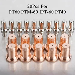 20PCS IPT-60 PT-60 IPT-40 PT40 Electrode 52582 Nozzle 51313P 1.0mm/1.1mm Fit Plasma Cutter Torch Consumables
