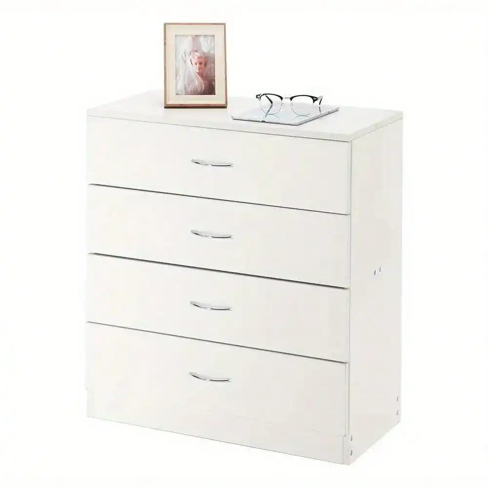 New 4 Drawer Chest Dresser Clothes Storage Bedroom Furniture Cabinet White