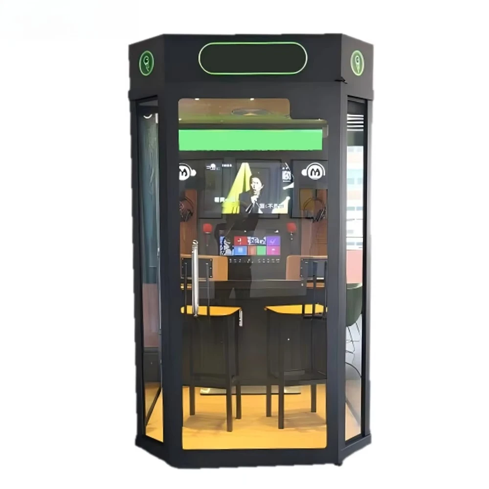FOODLINE Scan Code Self Service Karaoke Room Fully Enclosed Sound Insulation Singing Booth For Hotel Lobby Business