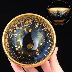 Jian Zhan Meteor Cup, Master Cup, Home, High-end Gifts, Golden Tea Cup, Tea Bowl (LH), 24K Gold