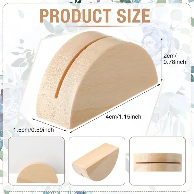 A74E-الخشب عدد تقف 100 قطعة داخلي الزفاف الجدول اسم حامل مكان حاملي بطاقات لمكتب علامة صور القائمة كليب الطرف