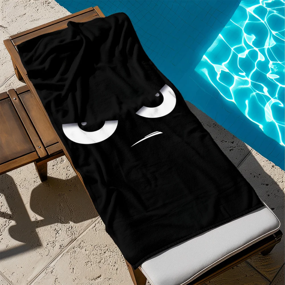 

1pcs Angry Face Beach Towel, Cute Cartoon Expression Print Oversized Bath Towel, Soft Quick Dry Summer Blanket 1pcs