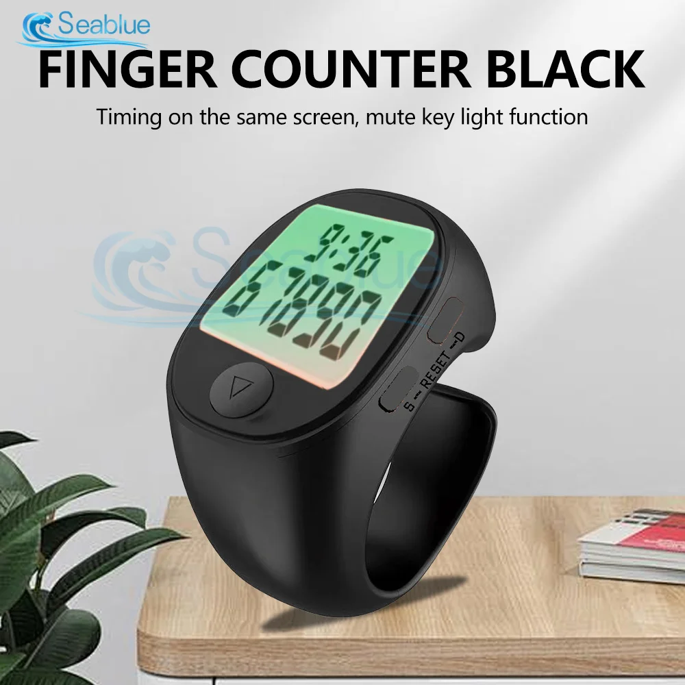 LCD Full Display Smart Tasbih Tally Digital Counter for Muslims Tasbeeh Zikr Ring 5 Prayer Time Vibration Reminder