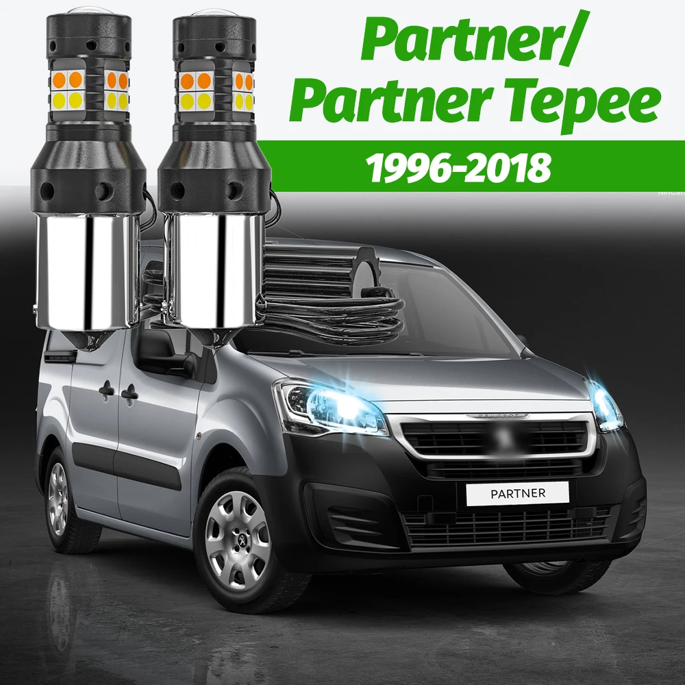 2 Stück Dual-Mode-Blinker + Tagfahrlicht-Zubehör LED DRL für Peugeot Partner Tepee 1996-2018 2008 2009 2010 2011 201