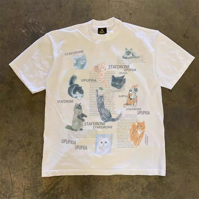 Loose Fit Cotton T-Shirt Unisex Short Sleeve Double Thread UPUPXIA Hero Print Sweat Absorbent round Neck Casual Summer Top