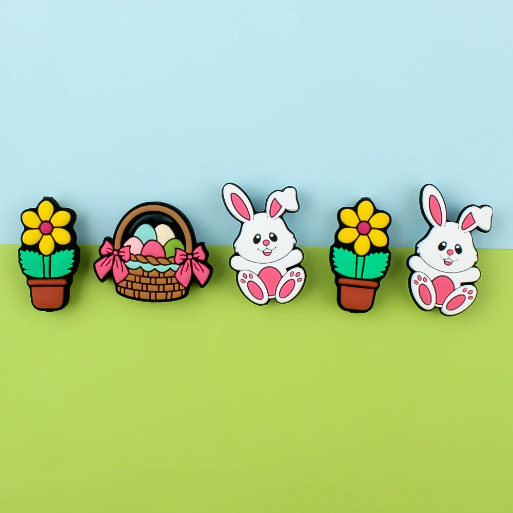 5/10pcs Easter Silicone Beads DIY Jewelry Bracelet Keychain Accessories For Jewelry Making Pen Decorate  BPA Free