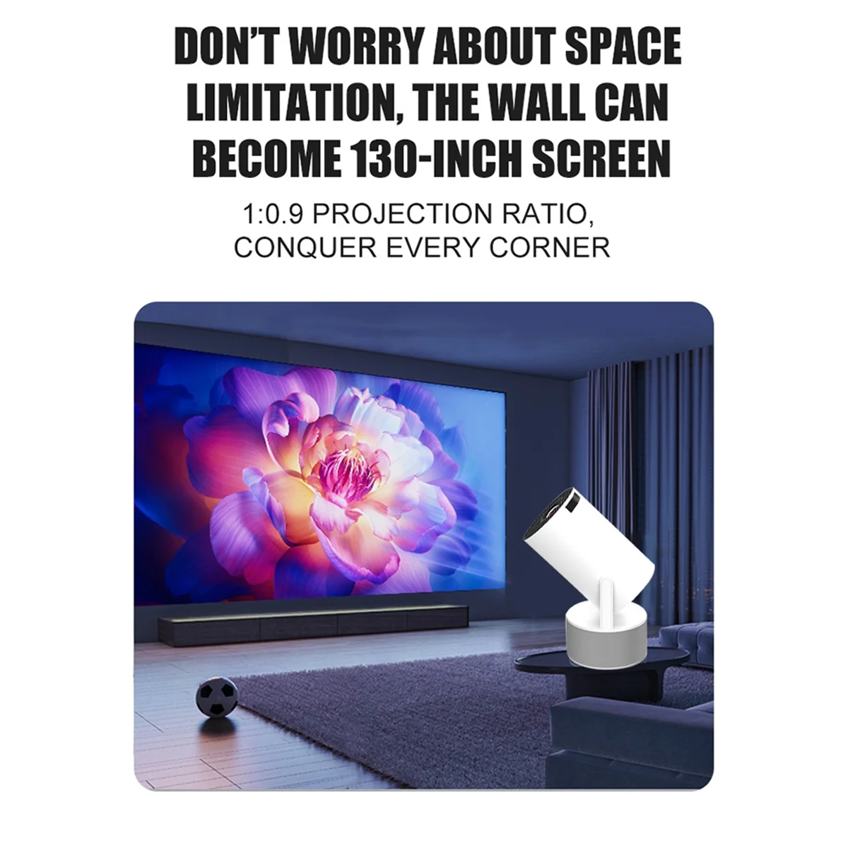AB01 HY300pro 4K KTV Projector Android 11 Dual Wifi6 BT5.0 160ANSI 720P HD Portable Outdoor Cinema US PLUG