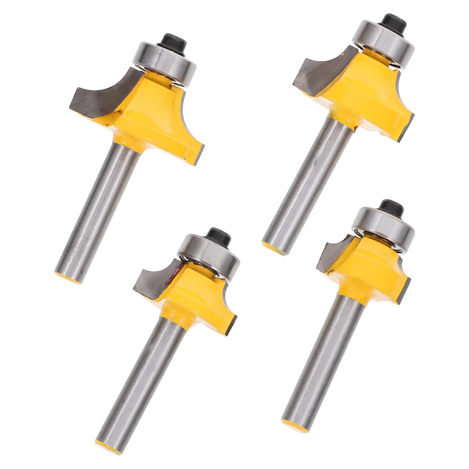 4Pcs Round Over Router Bit Set, HSS Precision Ground for Wood Edge Rounding & Smoothing