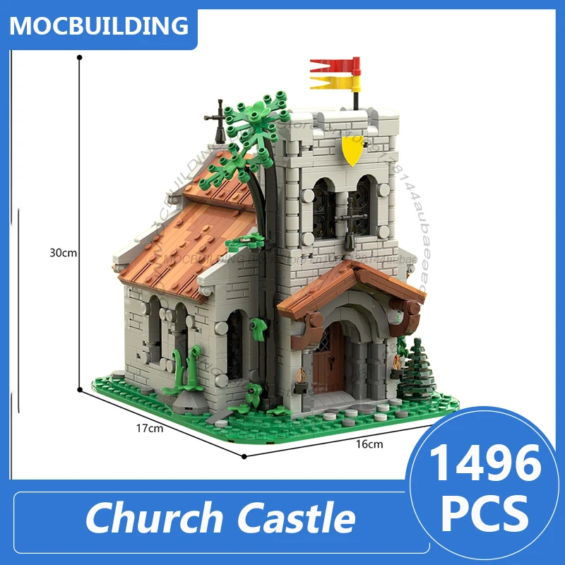 教会城モデル Moc ビルディングブロック DIY 組み立てレンガ建築ディスプレイコレクションクリエイティブクリスマスおもちゃギフト 1449 個