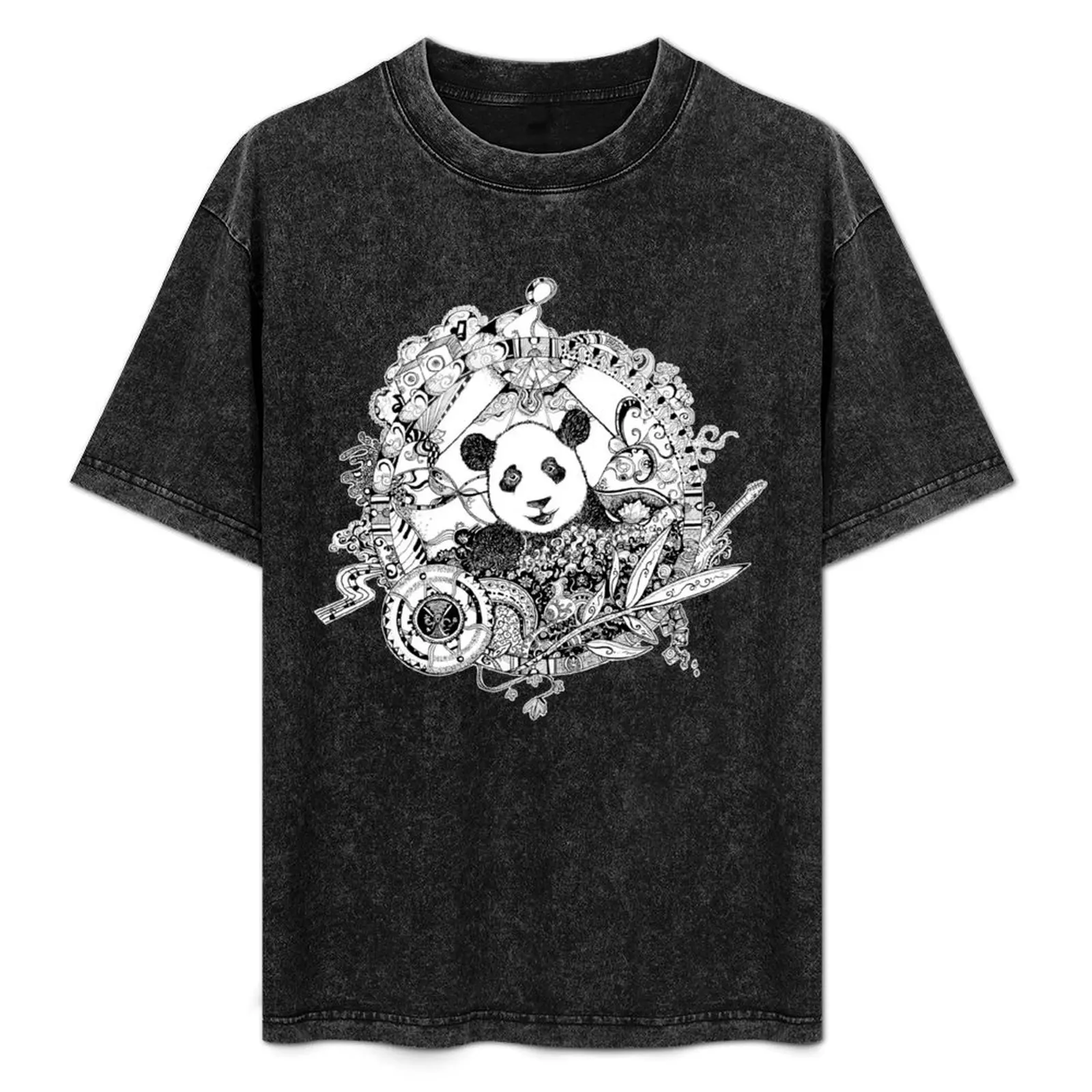 

Rocking panda T-Shirt Plus Size Solid Color T-Shirt
