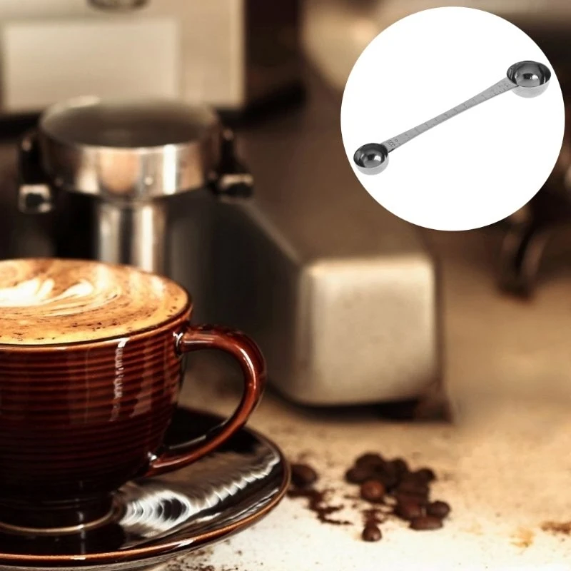 Stainless Steel Double Ends Measuring Spoon With Scale Coffee Tablespoon