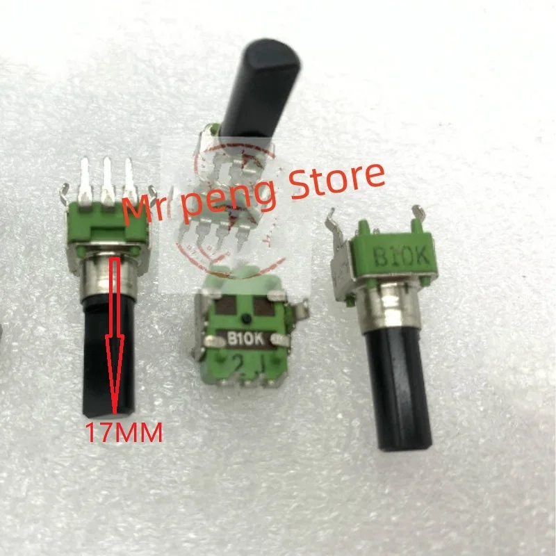 

4pcs for ALPHA RK09 Potentiometer B10K Volume Potentiometer 3 Pin shaft length 17mm half shaft